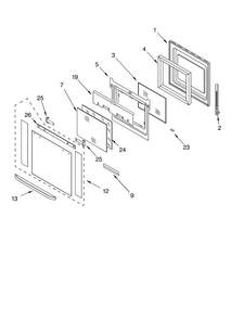 Oven Door Parts Diagram and Parts List for KEBC208KSS01  KitchenAid Wall Oven