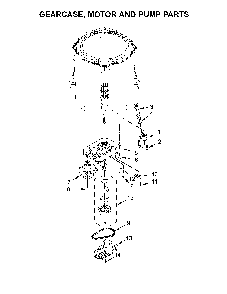 Gearcase, motor and pump parts Diagram and Parts List for 11022242511  Kenmore Washer