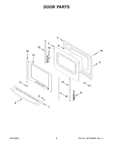 Door Parts Diagram and Parts List for AER6303MFS3  Whirlpool Range