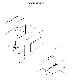 Door parts Diagram and Parts List for 66475123611  Kenmore Range