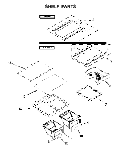 Shelf parts Diagram and Parts List for WRT518SZKV00  Whirlpool Refrigerator