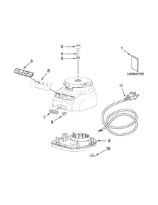Motor And Housing Unit Diagram and Parts List for 5KFP1335BOB0  KitchenAid Food Processor