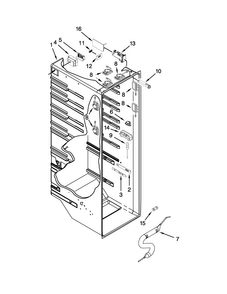 Refrigerator Liner Parts Diagram and Parts List for WRS965CIAM01  Whirlpool Refrigerator