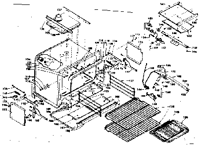 Oven Parts Diagram and Parts List for 1553567302  Kenmore Range