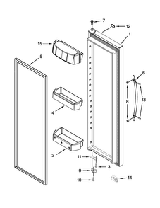 Refrigerator Door Parts Diagram and Parts List for WRS973CIDM00  Whirlpool Refrigerator