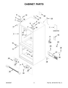 Part Location Diagram of W11534848 Whirlpool Gasket