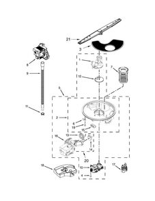 Pump And Motor Parts Diagram and Parts List for WDT790SLYM3  Whirlpool Dishwasher
