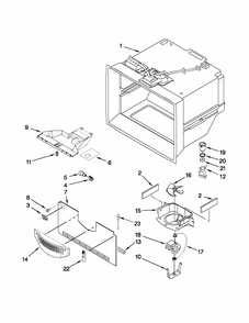 Freezer Liner Parts Diagram and Parts List for 59669933013  Kenmore Refrigerator