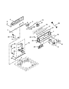 Controls And Water Inlet Parts Diagram and Parts List for QCAE2733BQ0  Whirlpool Washer