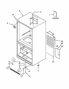 Cabinet Parts Diagram and Parts List for 59669313010  Kenmore Refrigerator