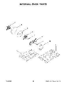Internal Oven Parts Diagram and Parts List for KFGD500EWH10  KitchenAid Range