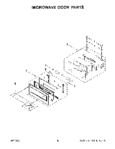 Microwave Door Parts Diagram and Parts List for KOCE500ESS22  KitchenAid Microwave Oven Combo