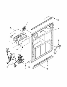 Inner Door Parts Diagram and Parts List for 66513259K114  Kenmore Dishwasher