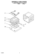 INTERNAL OVEN Diagram and Parts List for KEBC171KBL0  KitchenAid Wall Oven