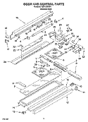 DOOR AND CONTROL PARTS Diagram and Parts List for GZ7736XGS1  Whirlpool Range Hood