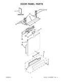 DOOR PANEL PARTS Diagram and Parts List for KUDE20IXWH9  KitchenAid Dishwasher
