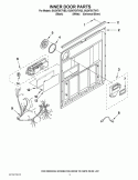 INNER DOOR PARTS Diagram and Parts List for GU2475XTVQ3  Whirlpool Dishwasher