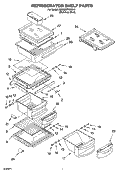 REFRIGERATOR SHELF PARTS Diagram and Parts List for KSRG22FKSS15  KitchenAid Refrigerator
