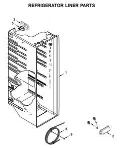 Refrigerator Liner Parts Diagram and Parts List for WRS315SDHM05  Whirlpool Refrigerator