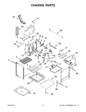 04 - CHASSIS PARTS Diagram and Parts List for YKFEG500EBS1  Whirlpool Range
