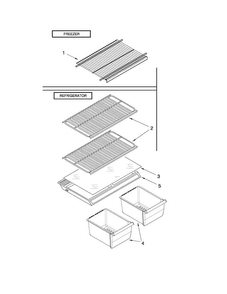 Shelf Parts Diagram and Parts List for W4TXNWFWT03  Whirlpool Refrigerator