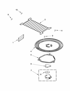 Turntable Parts Diagram and Parts List for IMH2205AW2  Whirlpool Microwave