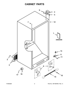Part Location Diagram of W11408463 Whirlpool Tech sheet