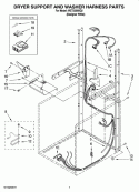 DRYER SUPPORT AND WASHER HARNESS PARTS Diagram and Parts List for WET3300SQ2  Whirlpool Washer Dryer Combo