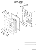 DOOR PARTS Diagram and Parts List for KUWS24LSBS01  KitchenAid Wine and Beverage Cooler