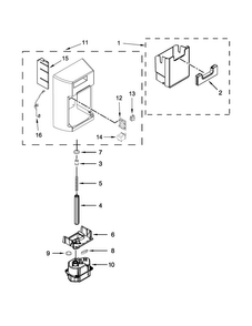 Motor And Ice Container Parts Diagram and Parts List for WRS973CIDM00  Whirlpool Refrigerator