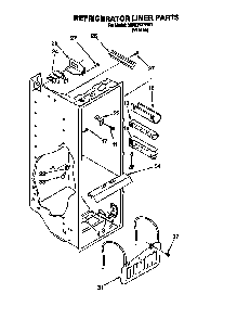 Refrigerator Liner Diagram and Parts List for 3XR2727FI01  Whirlpool Refrigerator