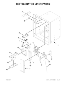 Refrigerator Liner Parts Diagram and Parts List for WRX735SDBE00  Whirlpool Refrigerator