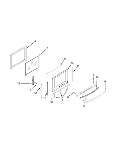 Door Parts Diagram and Parts List for WFG540H0AB1  Whirlpool Range