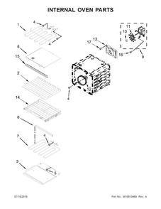 Internal Oven Parts Diagram and Parts List for KOCE500ESS05  KitchenAid Microwave