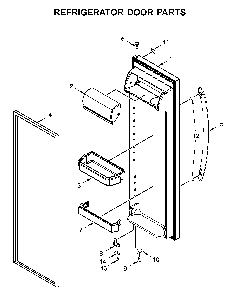 Refrigerator door parts Diagram and Parts List for WRS311SDHB03  Whirlpool Refrigerator