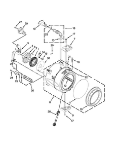 Tub And Basket Parts Diagram and Parts List for WFW61HEBW0  Whirlpool Washer