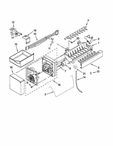 Icemaker Parts Diagram and Parts List for 59679322011  Kenmore Refrigerator