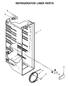 Refrigerator Liner Parts Diagram and Parts List for 10650043713  Kenmore Refrigerator