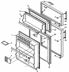 Refrigerator Door Parts Diagram and Parts List for 106U14D1ML  Kenmore Refrigerator