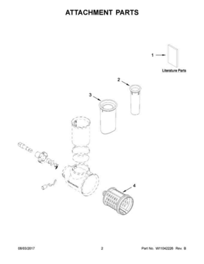 Part Location Diagram of W11039693 Whirlpool Slicing Blade/Cone
