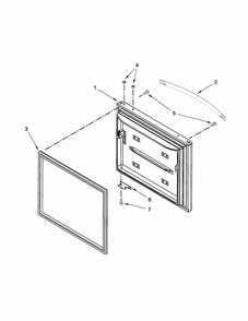 Freezer Door Parts Diagram and Parts List for 59669989014  Kenmore Refrigerator