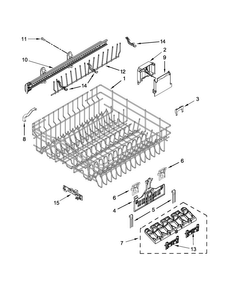Upper Rack And Track Parts Diagram and Parts List for WDT920SADH1  Whirlpool Dishwasher