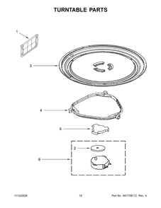 06 - Turntable Parts Diagram and Parts List for WMH31017HZ11  Whirlpool Microwave