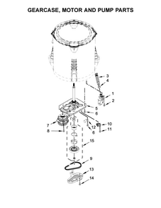 Gearcase, Motor And Pump Parts Diagram and Parts List for 11027022710  Kenmore Washer