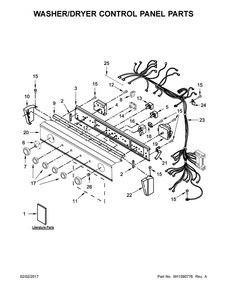 Washer/dryer Control Panel Parts Diagram and Parts List for WETLV27FW0  Whirlpool Washer Dryer Combo