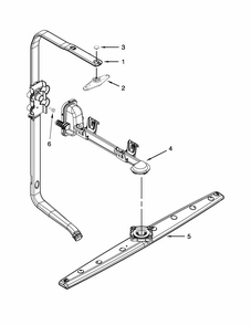 Upper Wash And Rinse Parts Diagram and Parts List for 66513473N412  Kenmore Dishwasher