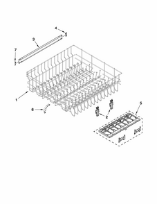 Upper Rack And Track Parts Diagram and Parts List for 66513073K211  Kenmore Dishwasher