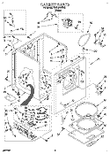 CABINET Diagram and Parts List for TGDL640BW2  Whirlpool Dryer