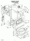 CABINET PARTS Diagram and Parts List for WED5200VQ0  Whirlpool Dryer