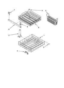 Dishrack Parts Diagram and Parts List for DU890SWLT0  Whirlpool Dishwasher